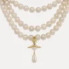 Three Row Pearl Drop Choker